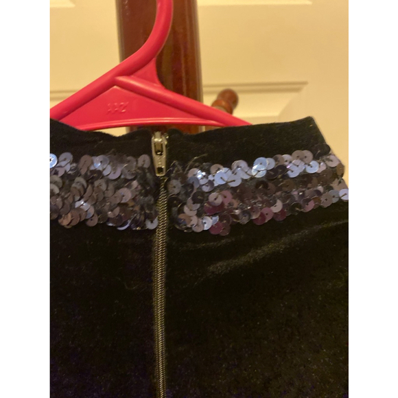 Algy velour jumpsuit high neckline and blue & gold sequin 2X - Picture 3 of 6